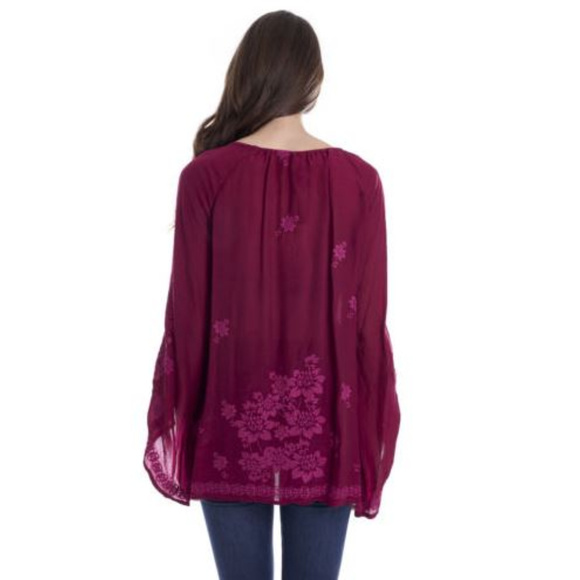 Johnny Was Fay Raglan Embroidered BOHO Top NEW Med - Picture 3 of 4